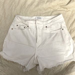 Zenana white jean shorts